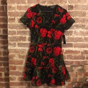 BRAND NEW LuLu Dress - Red Floral/Black